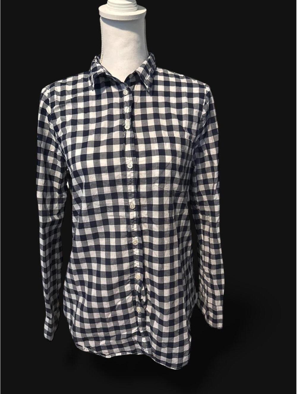 J.Crew Mercantile Black White Gingham Button Down Shirt S
